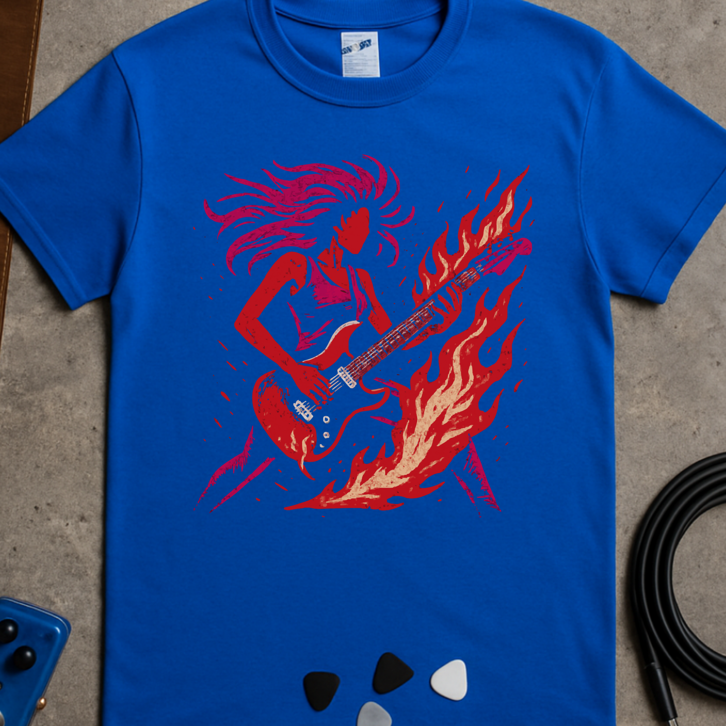 Flaming Guitar Femme T-Shirt