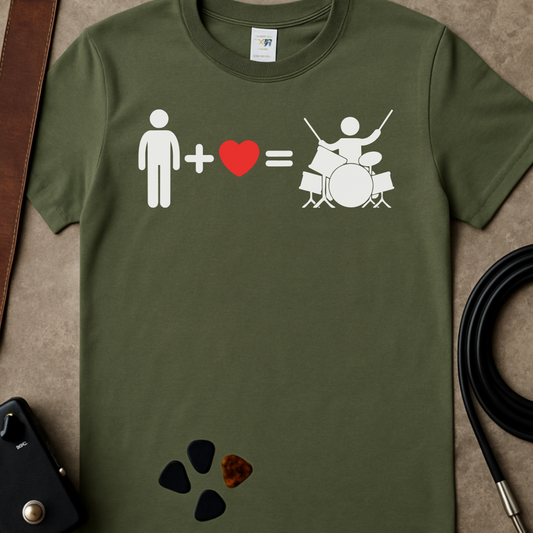 Man + Heart = Drummer T-Shirt