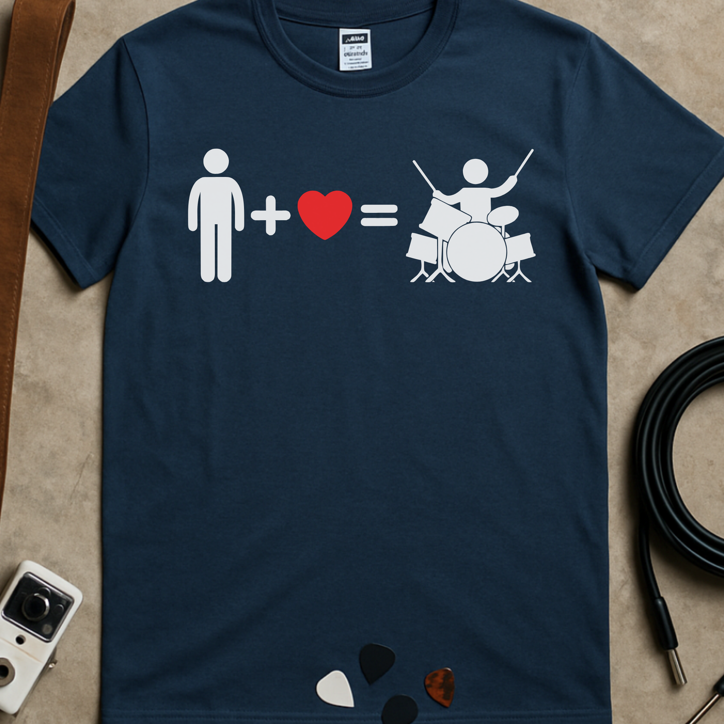 Man + Heart = Drummer T-Shirt
