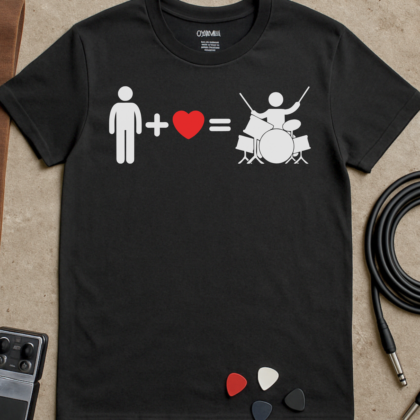 Man + Heart = Drummer T-Shirt