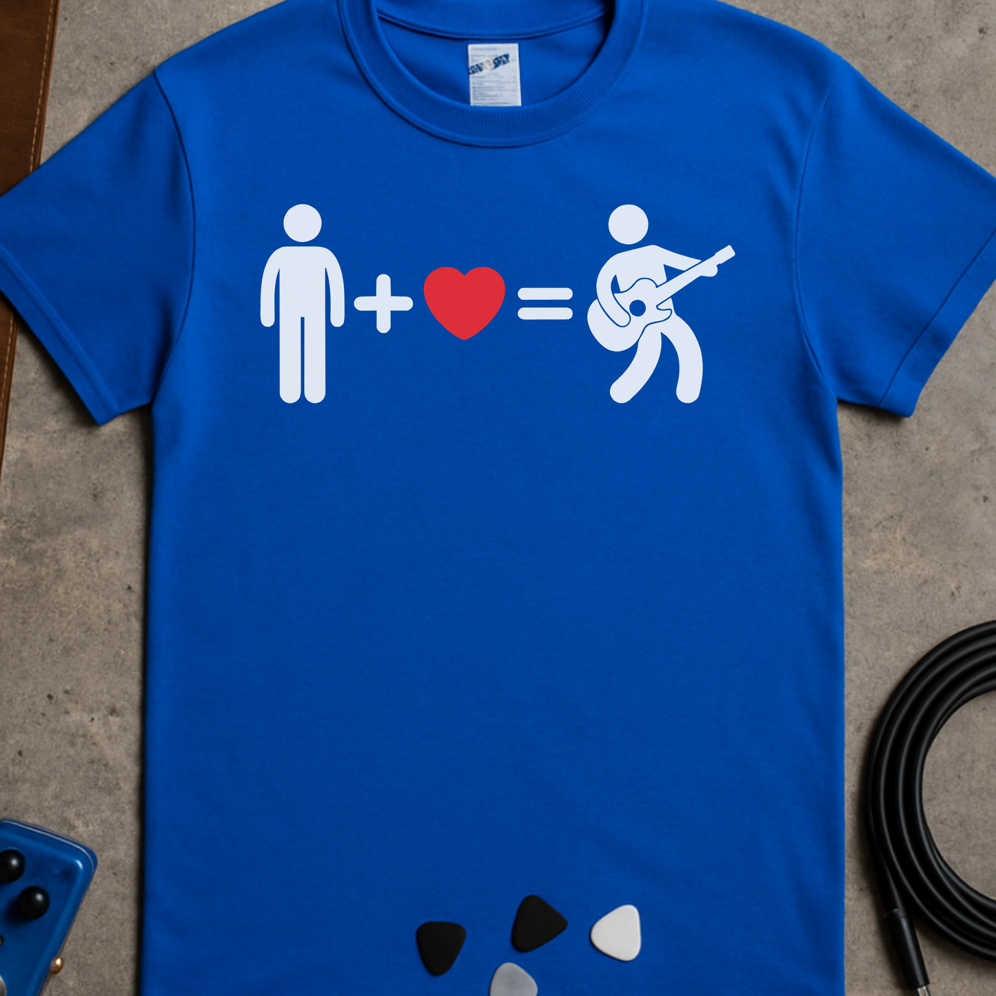 Man + Heart = Guitarist T-Shirt