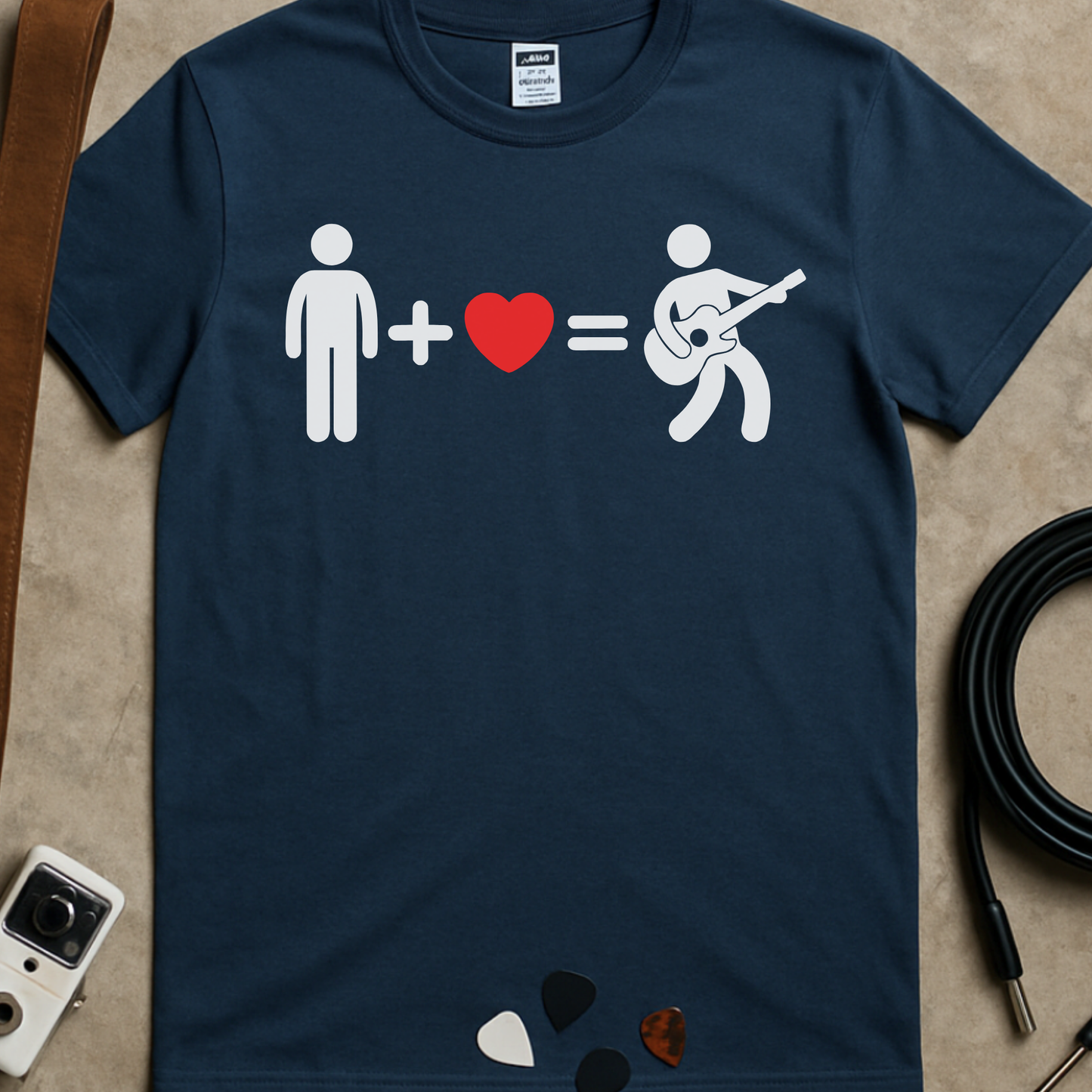 Man + Heart = Guitarist T-Shirt