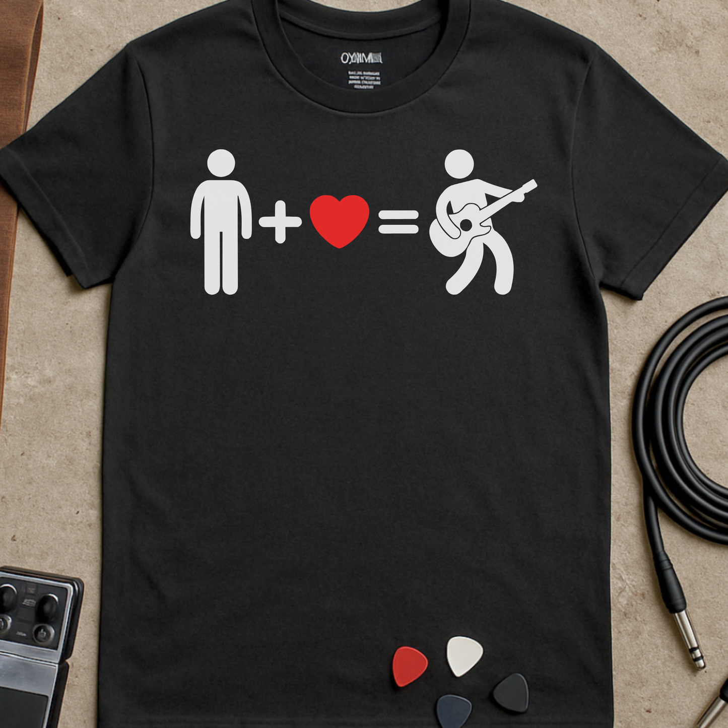 Man + Heart = Guitarist T-Shirt
