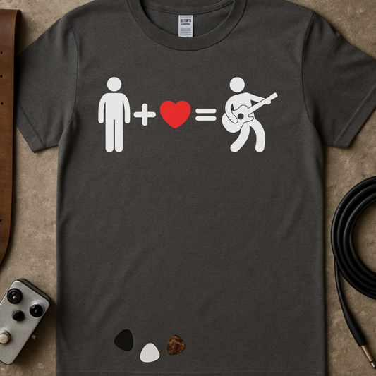 Man + Heart = Guitarist T-Shirt