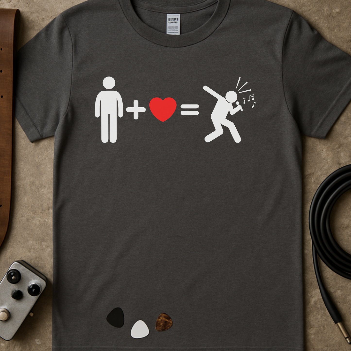 Man + Heart = Singer T-Shirt