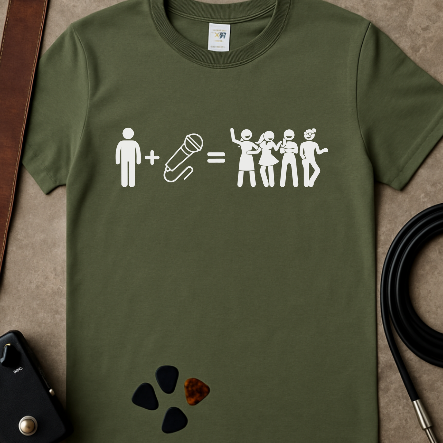 Man + Microphone = Girls T-Shirt
