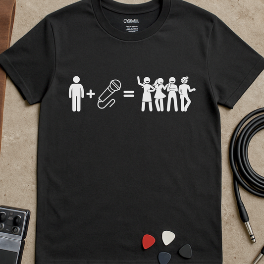 Man + Microphone = Girls T-Shirt