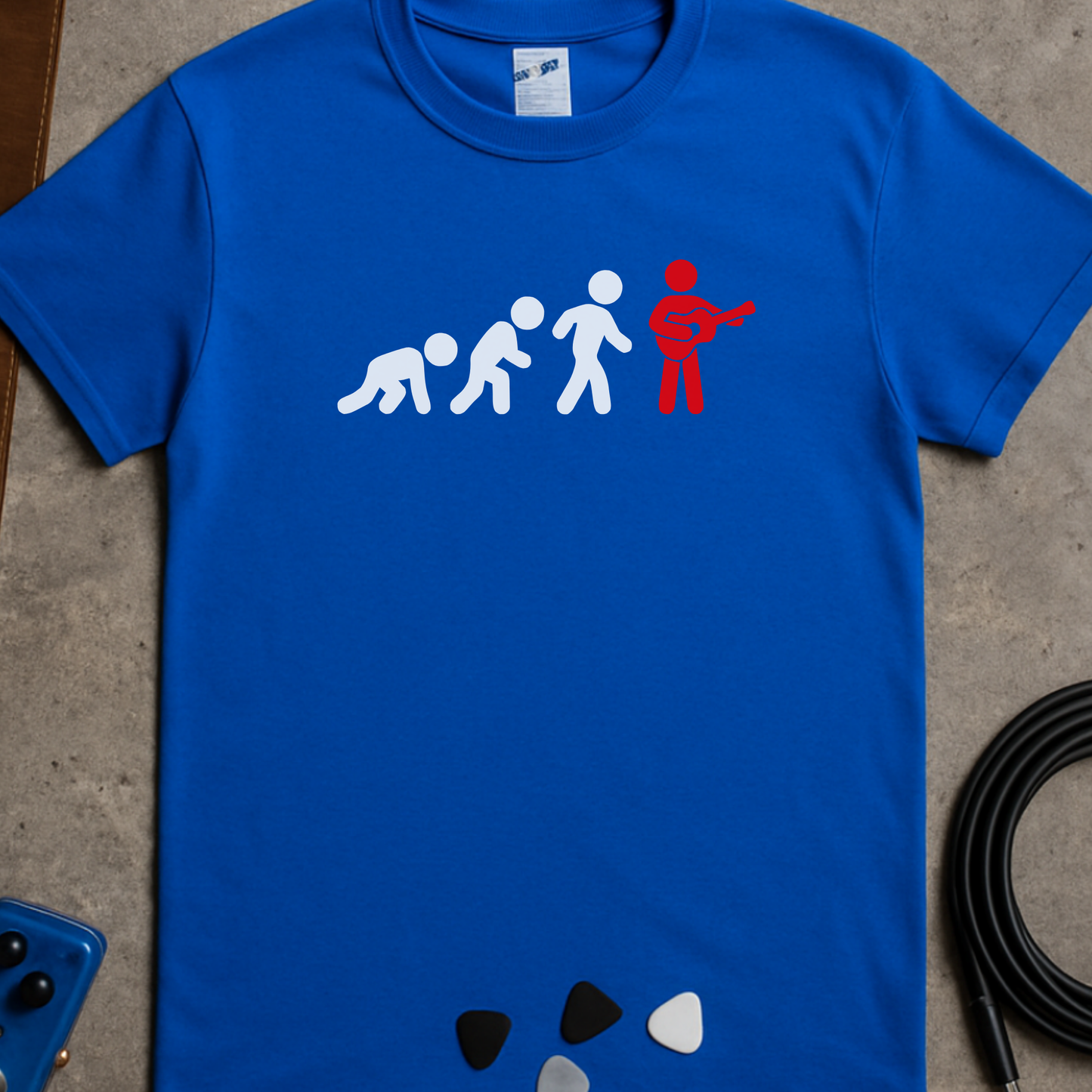 Evolution Stick Man Guitar T-Shirt