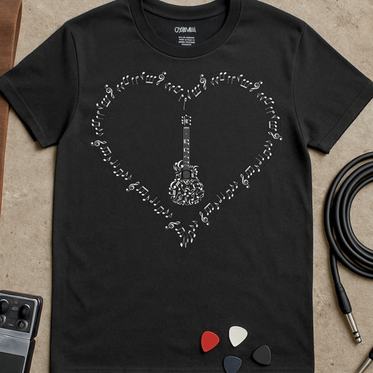 Guitar Heart Notes T-Shirt