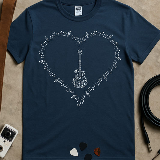 Guitar Heart Notes T-Shirt