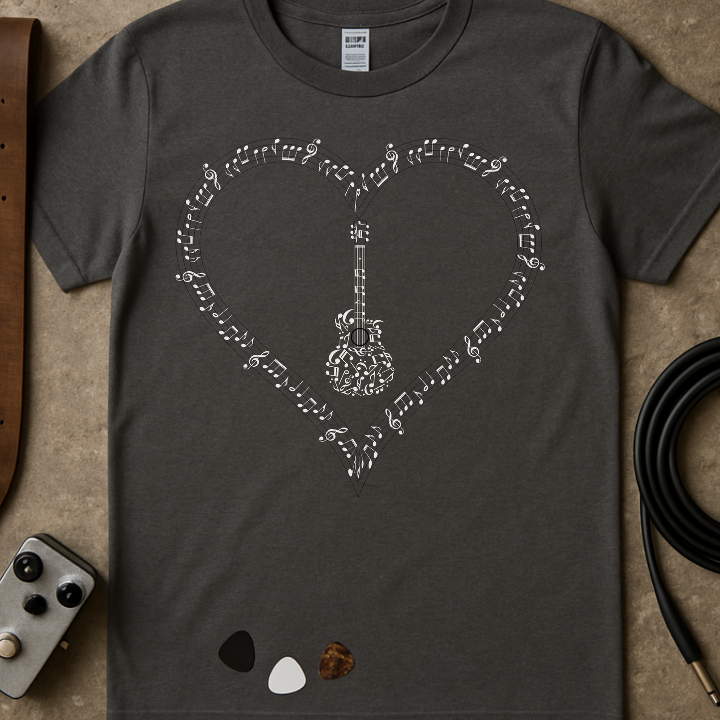 Guitar Heart Notes T-Shirt