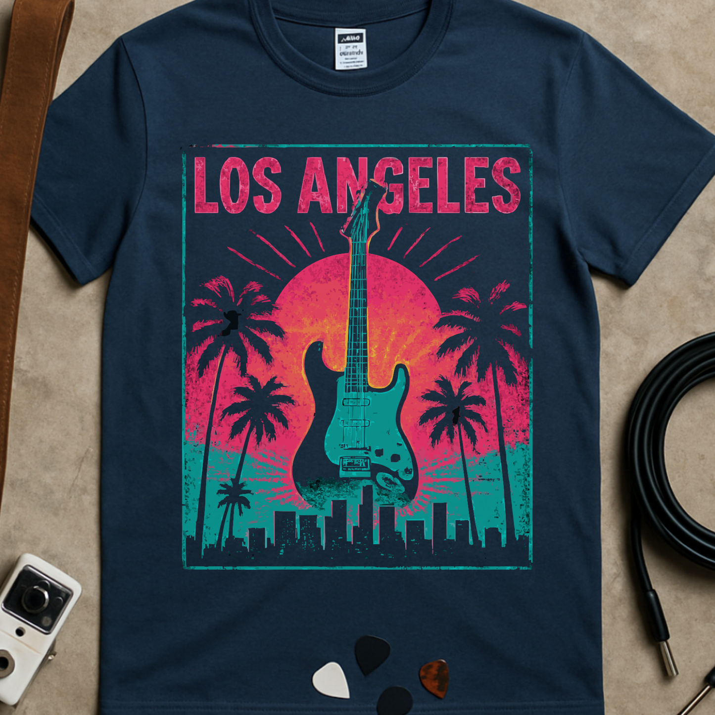 LA Skyline Guitar T-Shirt