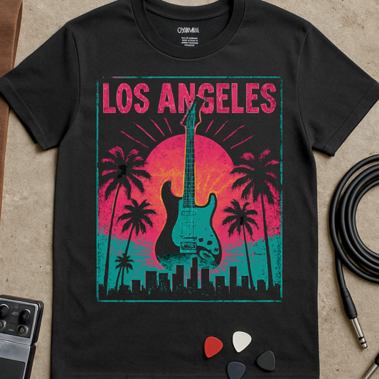 LA Skyline Guitar T-Shirt