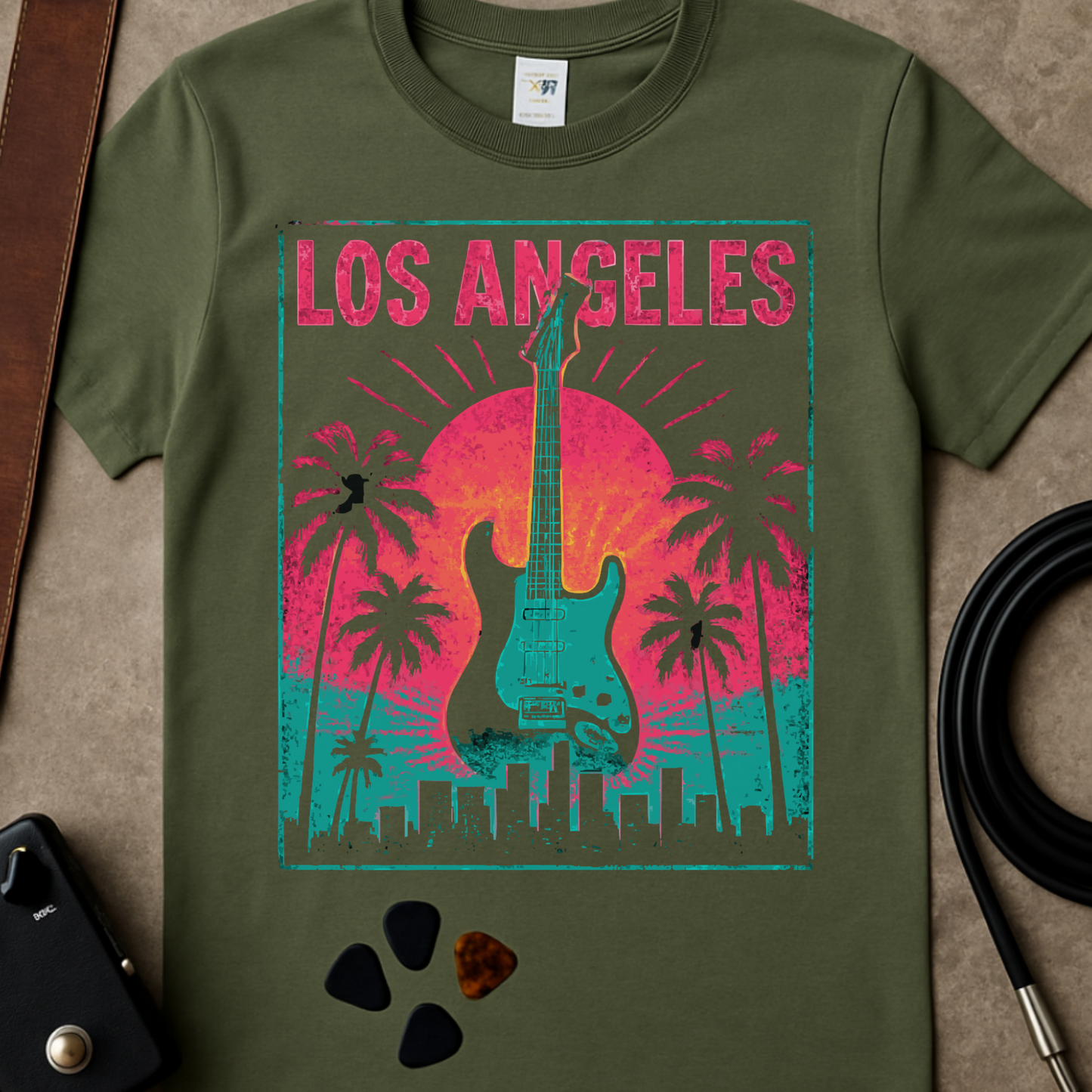 LA Skyline Guitar T-Shirt