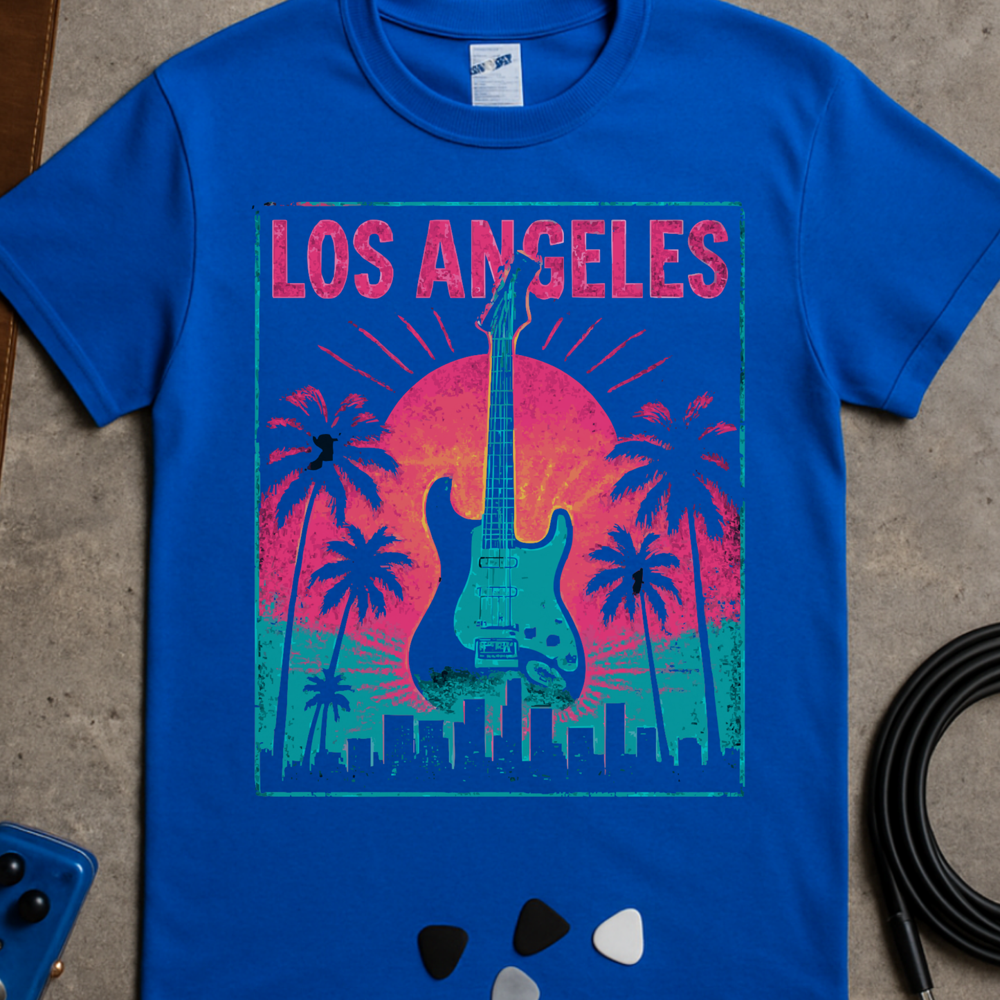 LA Skyline Guitar T-Shirt