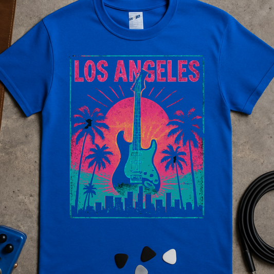 LA Skyline Guitar T-Shirt