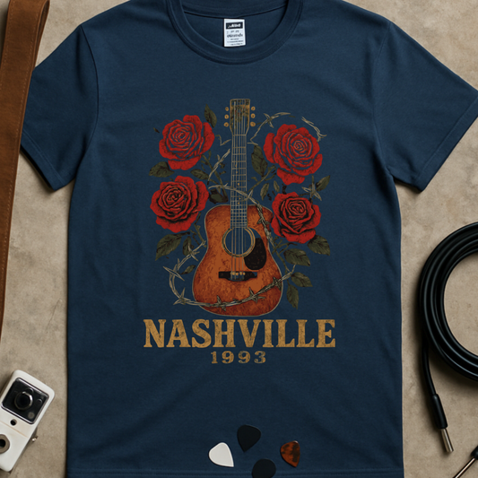 Nashville Guitar Roses T-Shirt