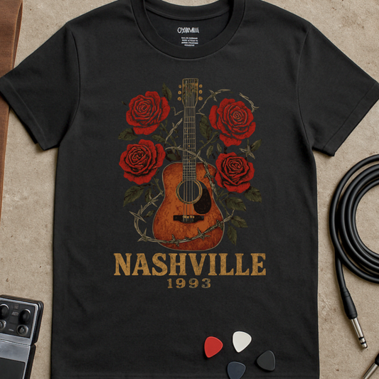 Nashville Guitar Roses T-Shirt