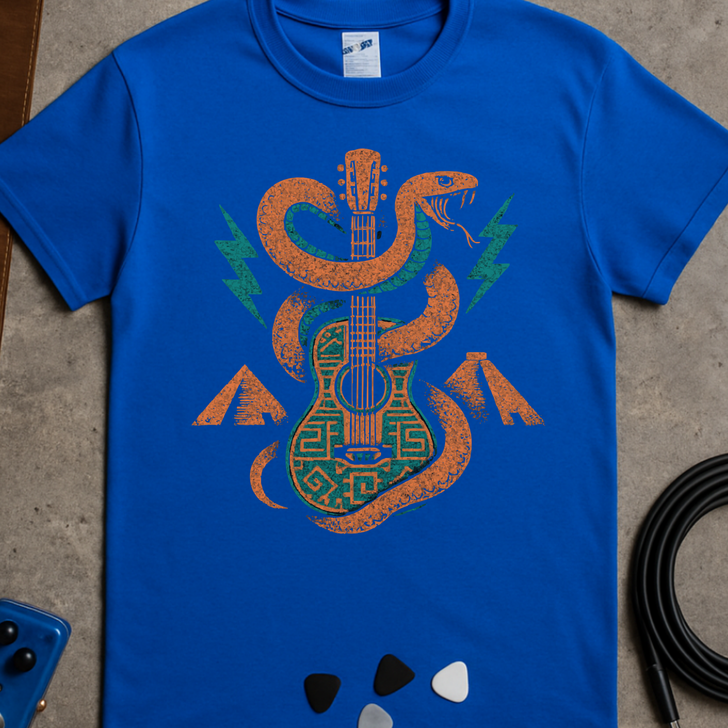 Mayan Guitar Snake T-Shirt