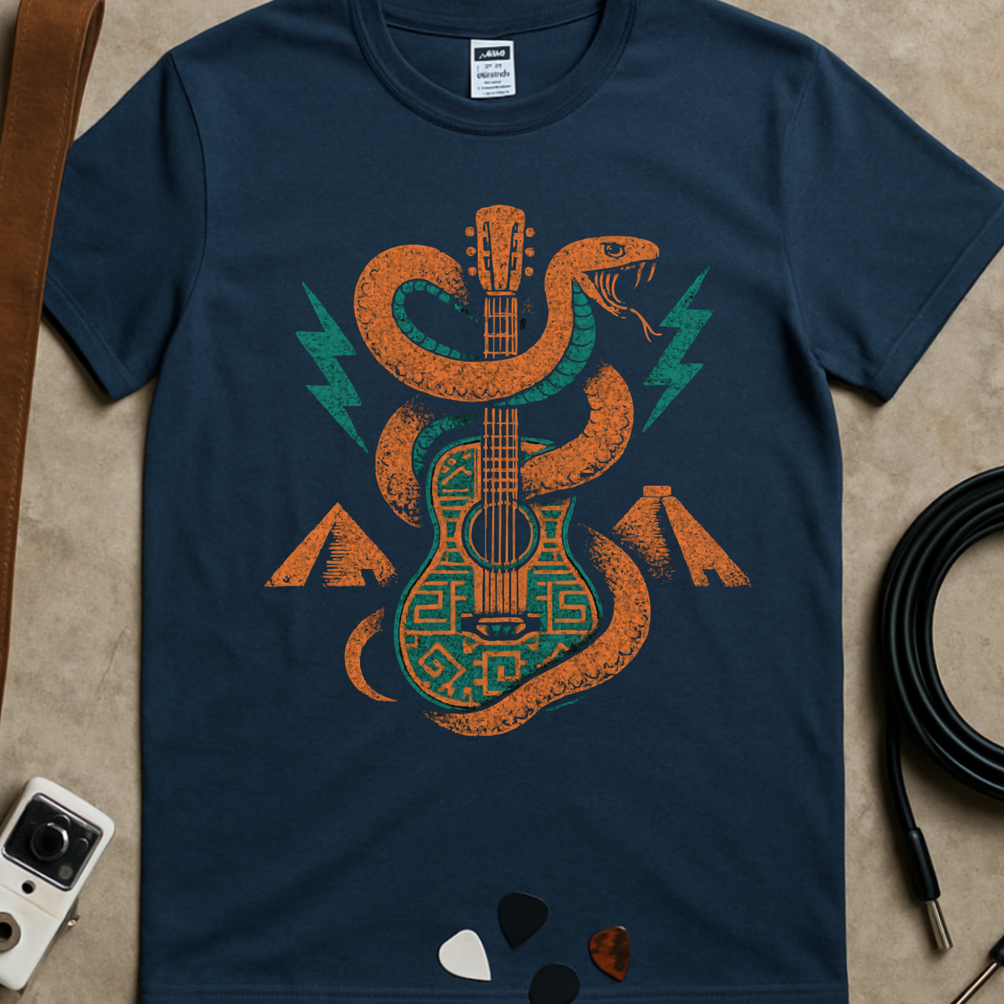 Mayan Guitar Snake T-Shirt
