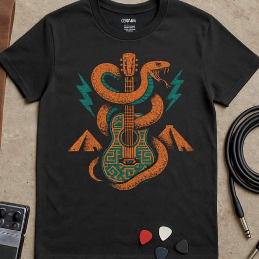 Mayan Guitar Snake T-Shirt