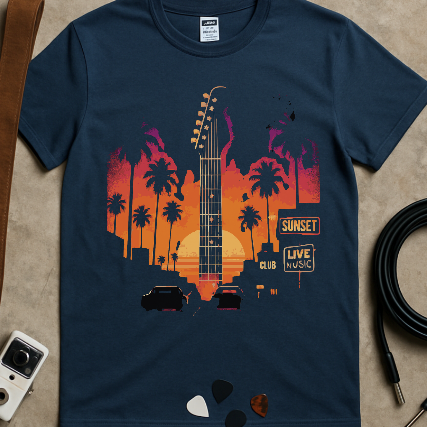 Sunset Headstock T-Shirt