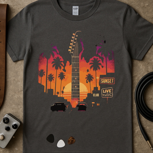 Sunset Headstock T-Shirt