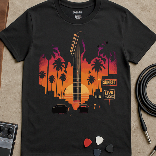 Sunset Headstock T-Shirt