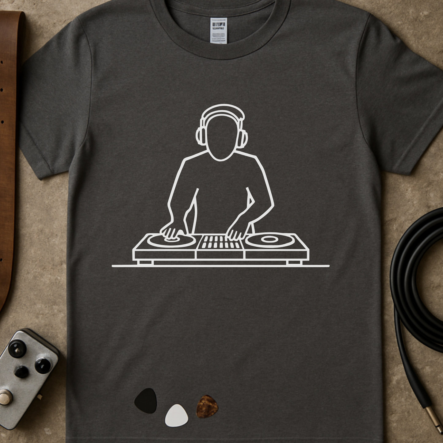 DJ Line Drawing T-Shirt