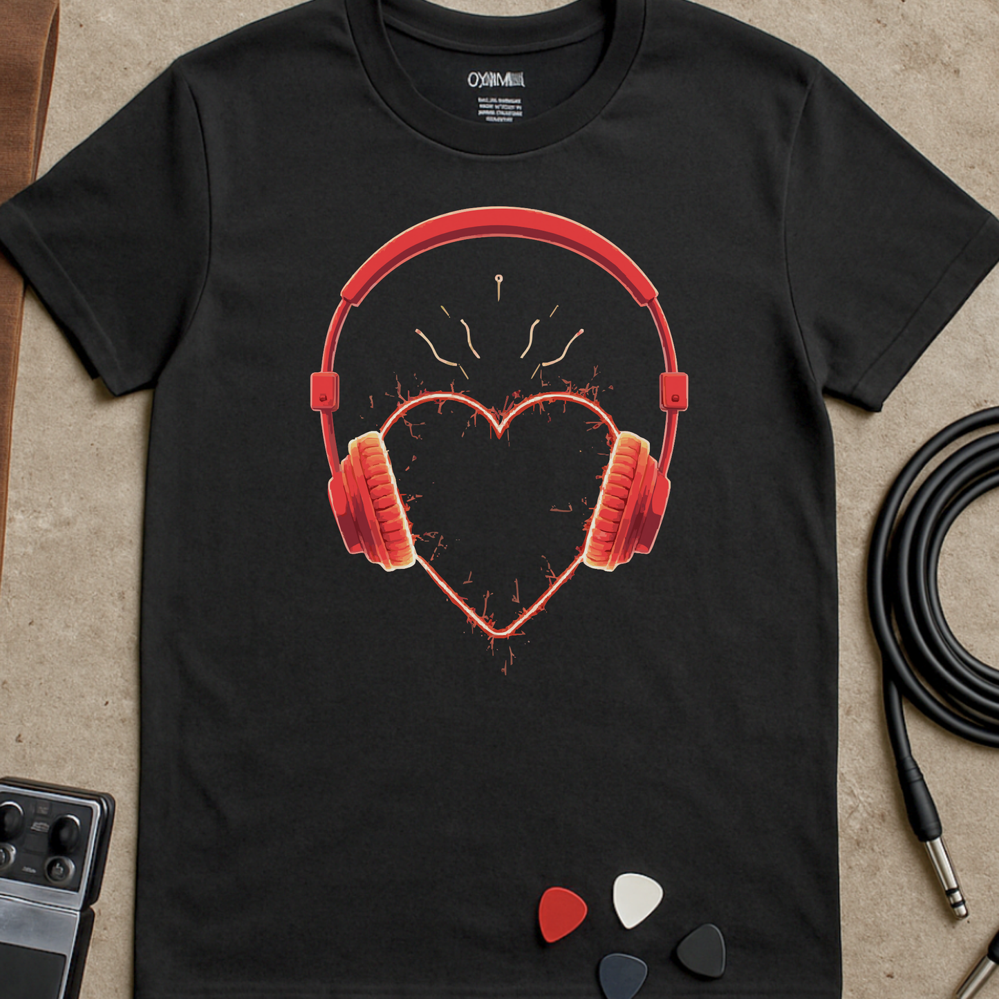 Headphones Heartbeat T-Shirt