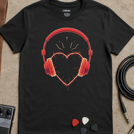 Headphones Heartbeat T-Shirt