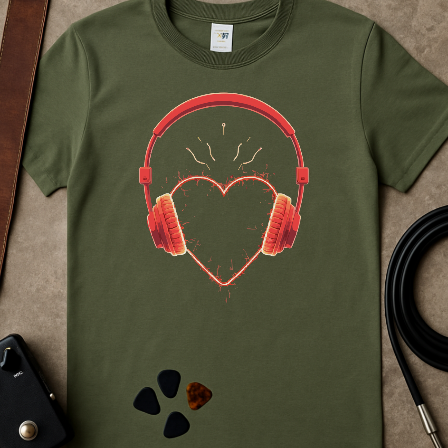 Headphones Heartbeat T-Shirt