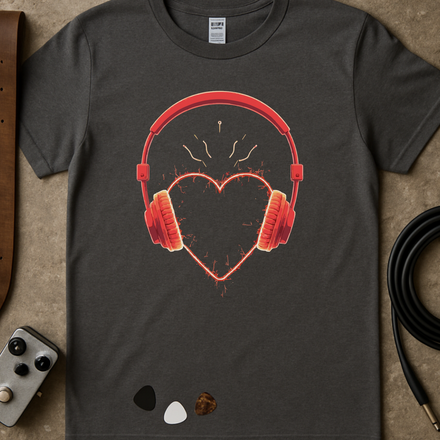 Headphones Heartbeat T-Shirt