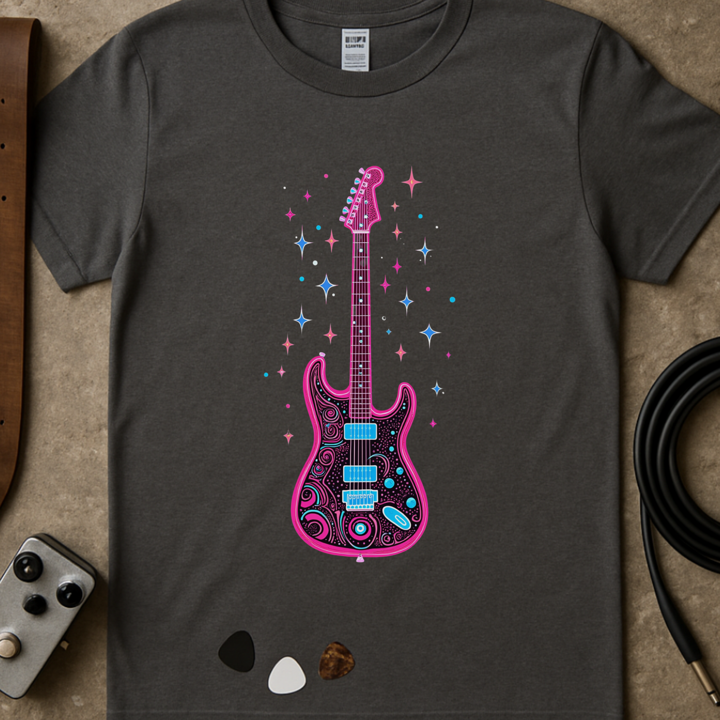 Neon Guitar T-Shirt