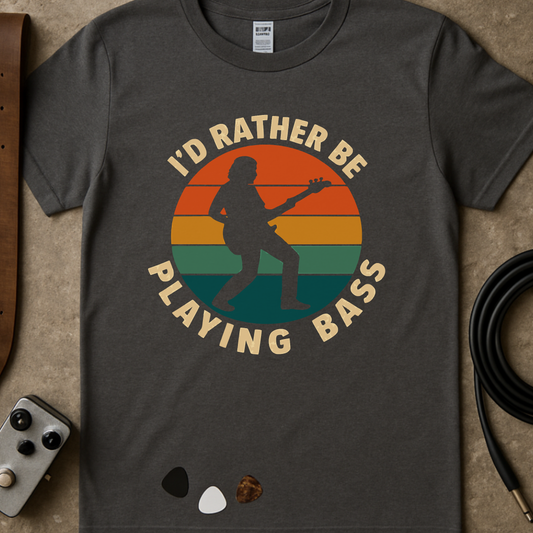 Rather Be Playing Bass Badge T-Shirt