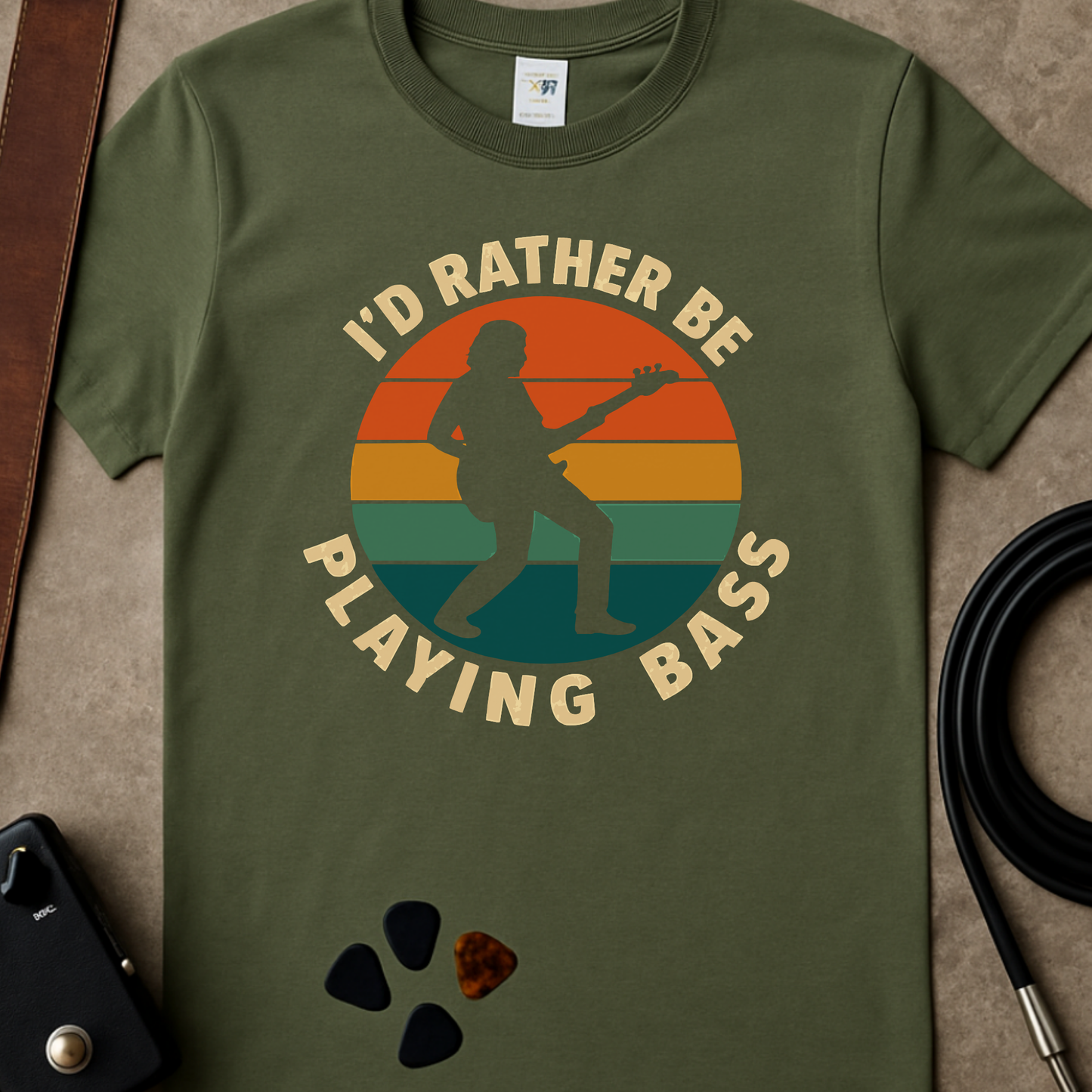 Rather Be Playing Bass Badge T-Shirt