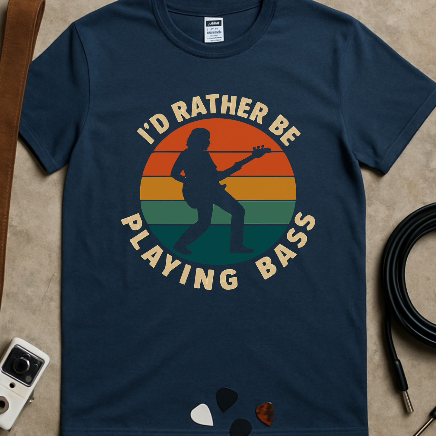Rather Be Playing Bass Badge T-Shirt