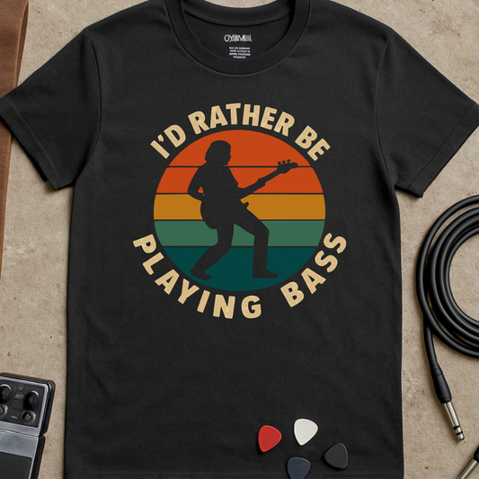 Rather Be Playing Bass Badge T-Shirt