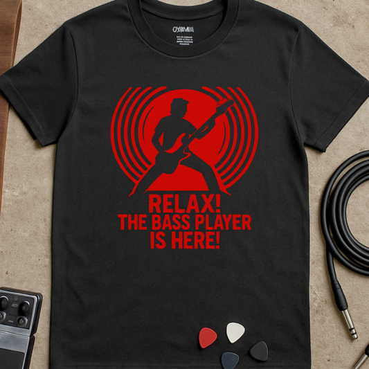 Relax! Bass Player Red T-Shirt