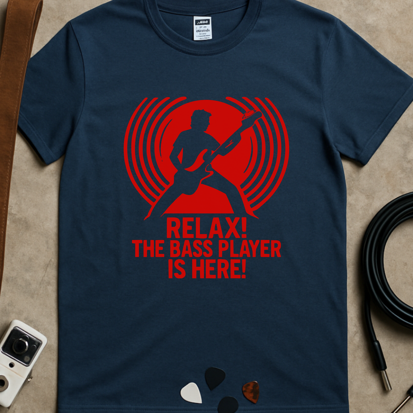 Relax! Bass Player Red T-Shirt