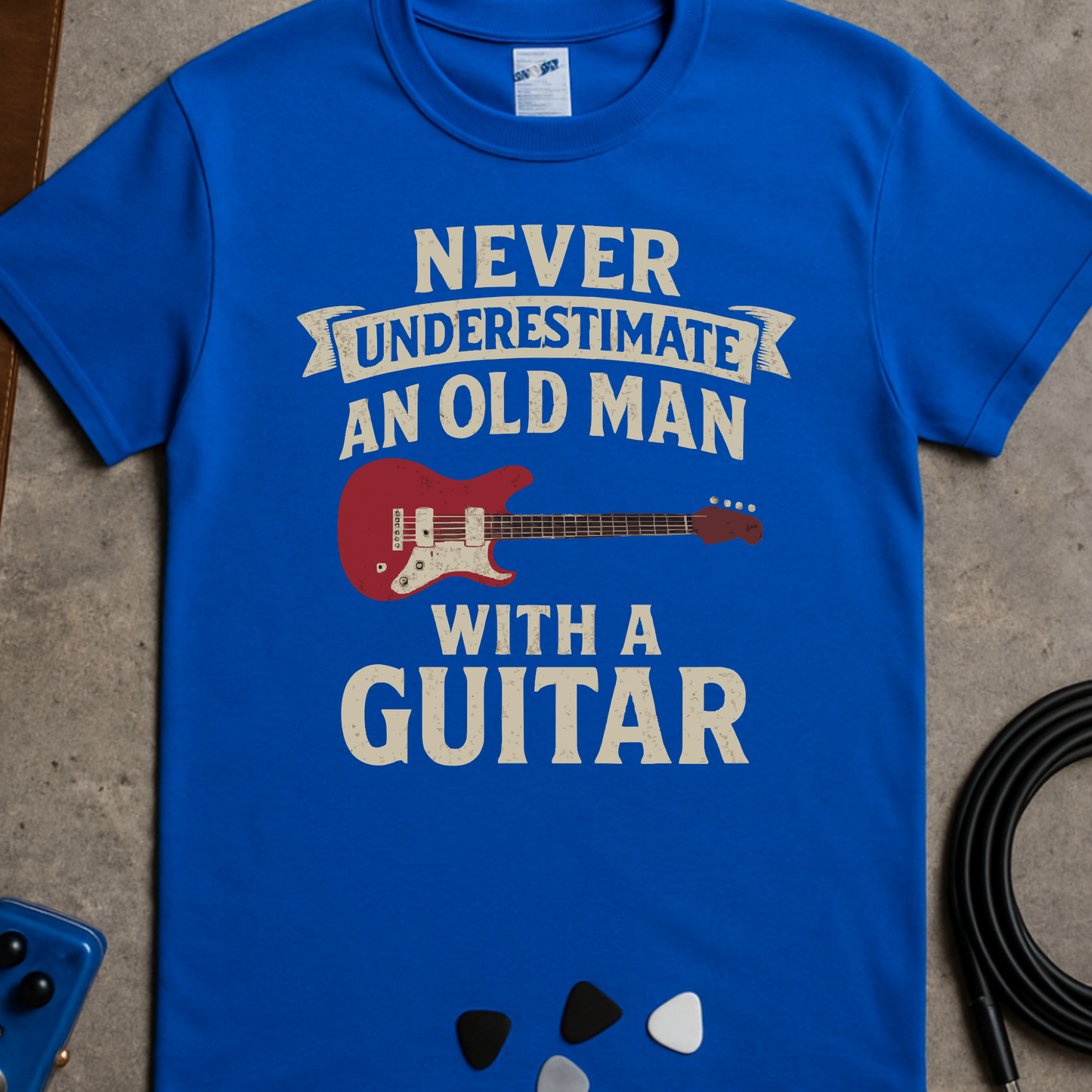 Never Underestimate Guitar 2 T-Shirt
