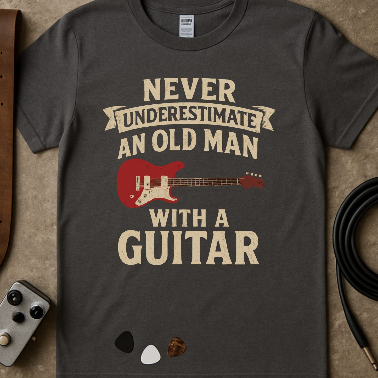 Never Underestimate Guitar 2 T-Shirt
