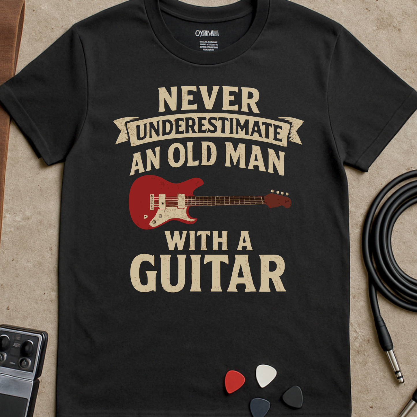 Never Underestimate Guitar 2 T-Shirt