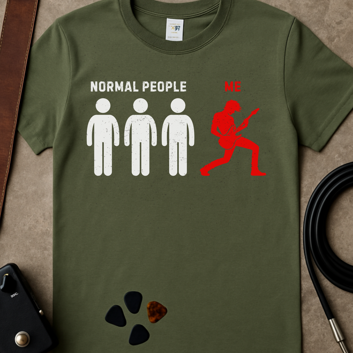 Normal People/Me Guitar T-Shirt