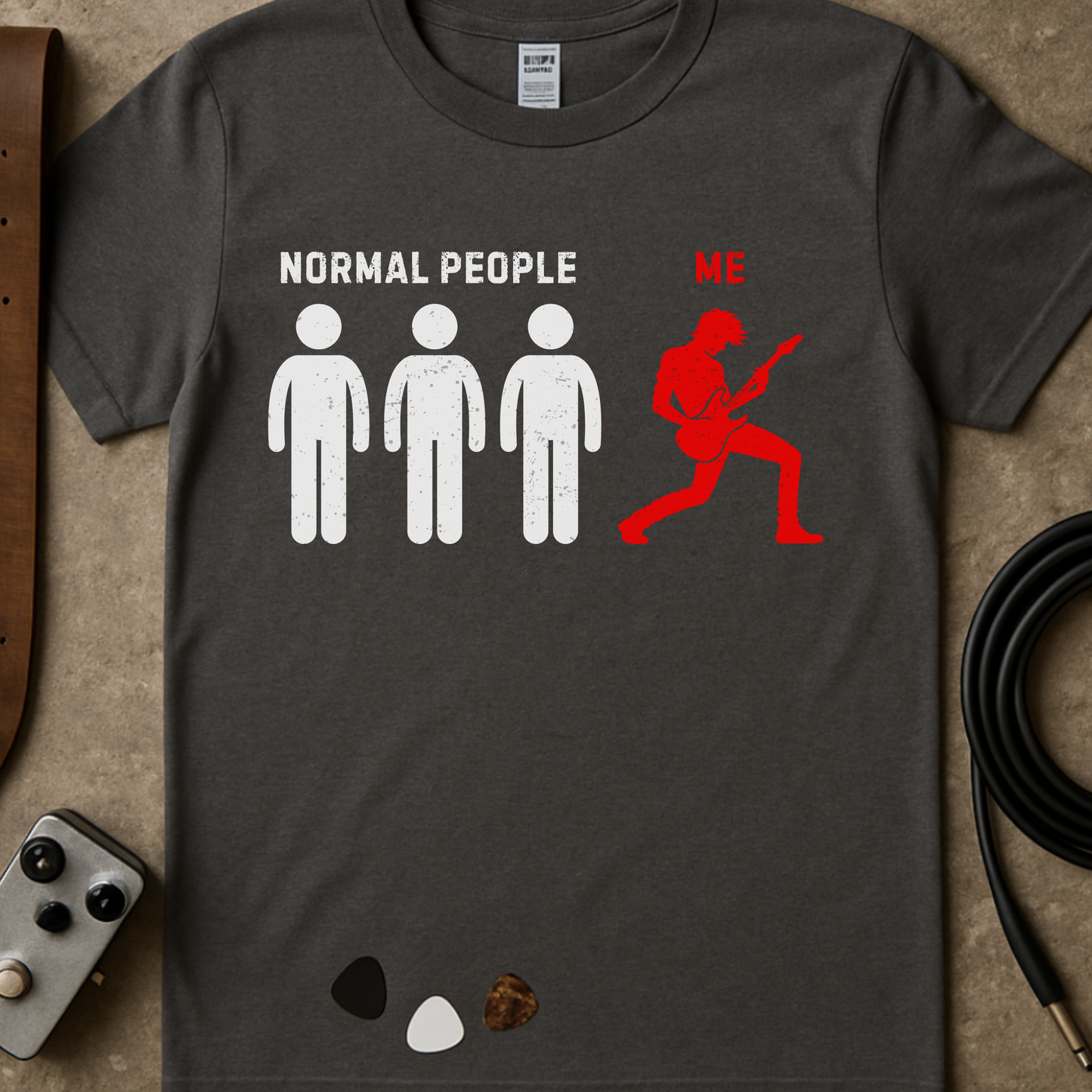 Normal People/Me Guitar T-Shirt