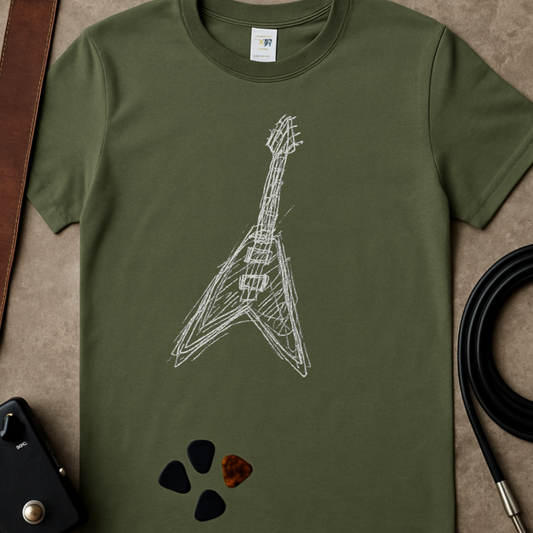 Scribble Flying V T-Shirt