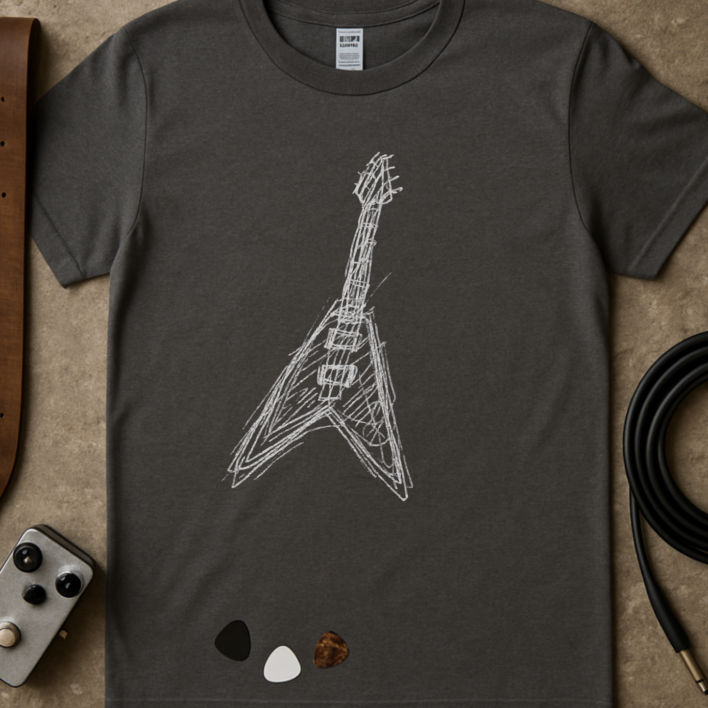 Scribble Flying V T-Shirt
