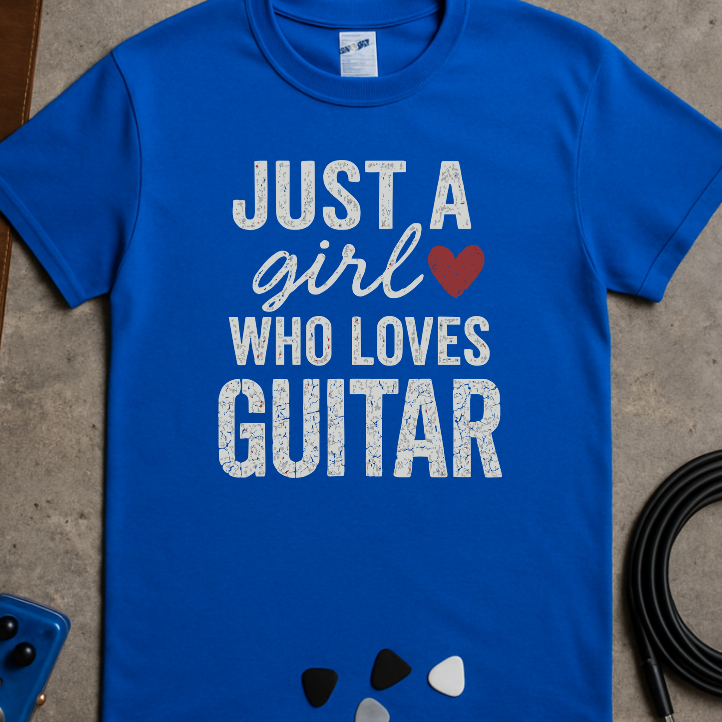 Just A Girl Who Loves Guitar (Grunge) T-Shirt
