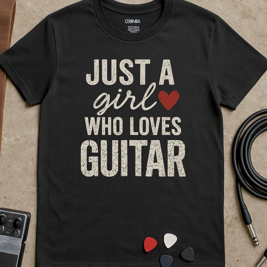 Just A Girl Who Loves Guitar (Grunge) T-Shirt