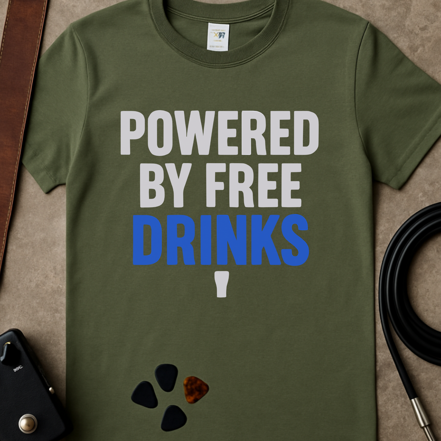 Powered By Free Drinks T-Shirt